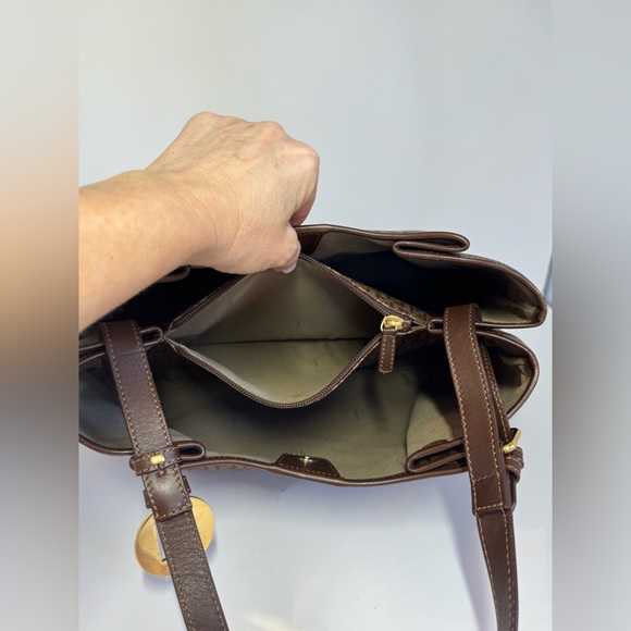 Authentic Fendi Zucchino Canvas and Leather Shoulder Bag - Picture 11 of 16